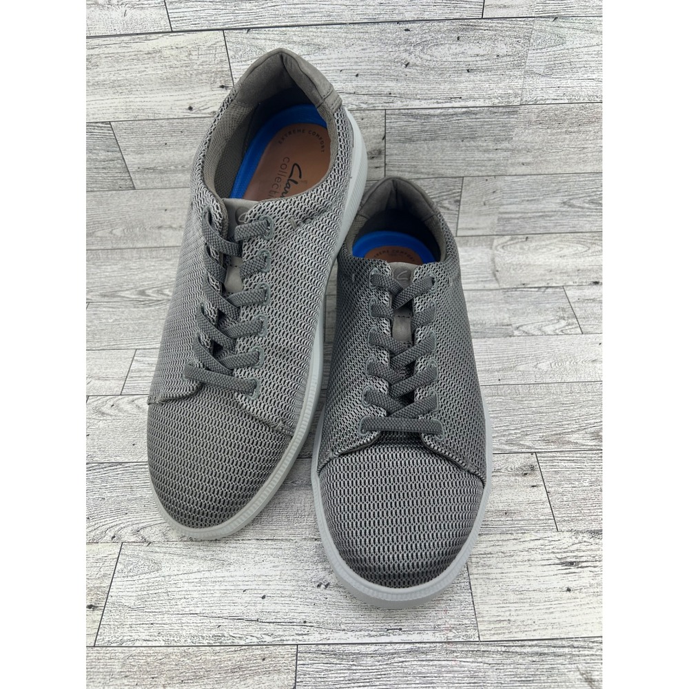Clarks Collection Mens Size 9 US Grey Mesh Lace Up Sneakers Extreme Comfort